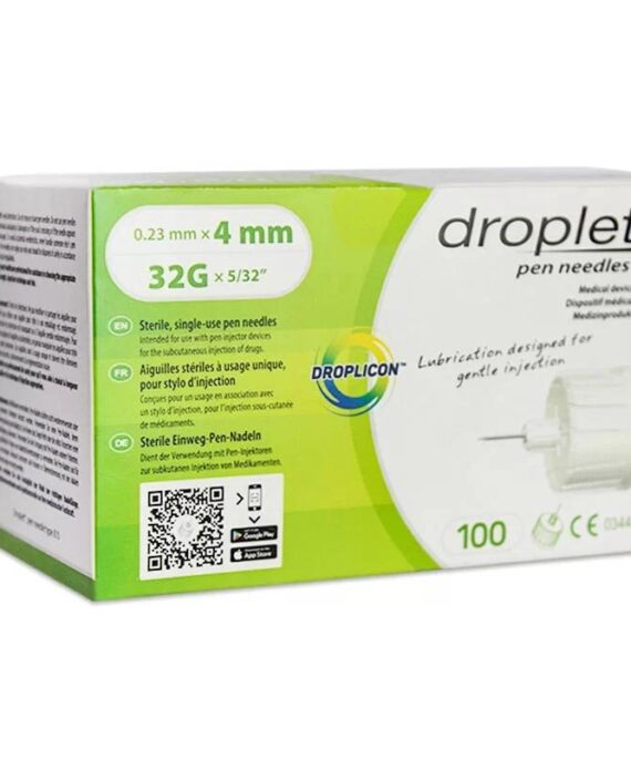 سنون قلم انسولين بولندي Droplet Pen Needle 4mm - صناعة بولندا - عدد 100 قطعة