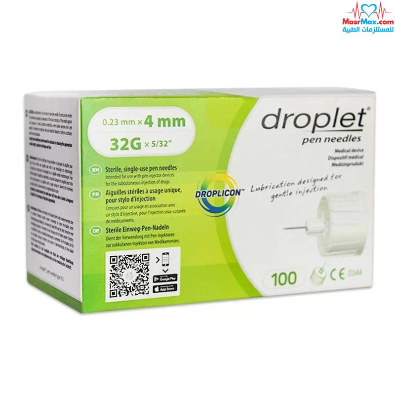 سنون قلم انسولين بولندي Droplet Pen Needle 4mm - صناعة بولندا - عدد 100 قطعة