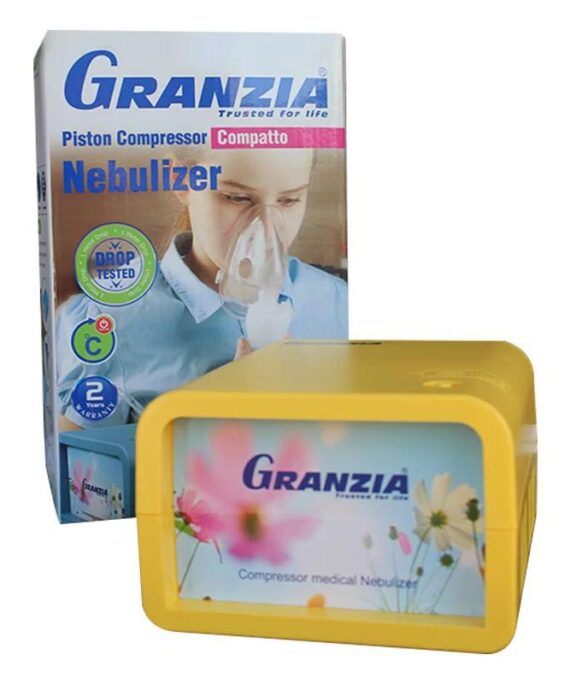 جهاز بخار جرانزيا كومباتو - Granzia Nebulizer Compatto جهاز بخار جودة عالية - ضد الصدمات (به مصدات داخلية لحماية الجهاز عند السقوط من إرتفاع متر) - غلق ذاتي (Auto Off) في حالة إرتفاع درجة الحرارة  لضمان اطول عمر للجهاز - تصميم انسيابي الشكل لتجنب تسرب المياه للجهاز في حالة سقوط قطرات من محلول الإستنشاق -جميع منتجات جرانزيا الإيطالية ضمان حقيقي لمدة عامين اللون: حسب المتاح وقت الطلب توصيل سريع فى خلال 48 ساعة (القاهرة والجيزة) لجميع المستلزمات الطبية مع وسيلة الدفع عند الاستلام كود المنتج : MX282