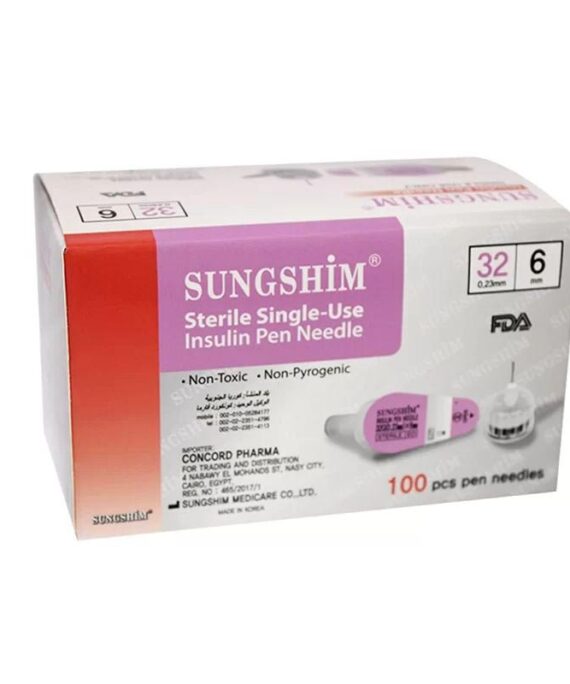 سنون قلم انسولين كوري Sungshim 6mm - عدد 100 قطعة