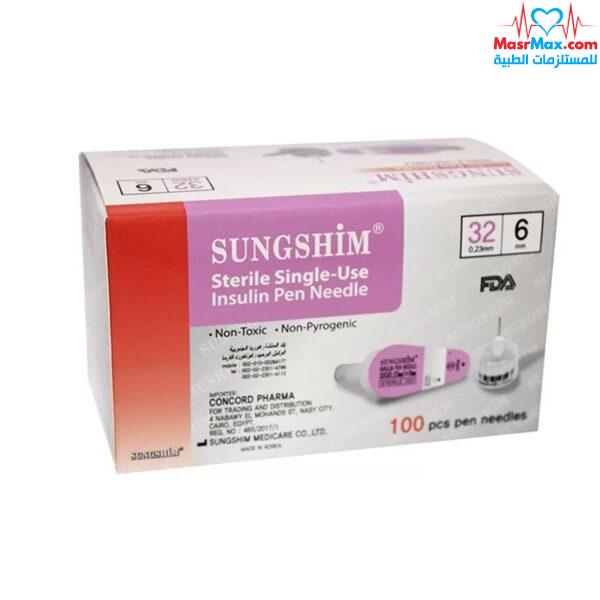 سنون قلم انسولين كوري Sungshim 6mm - عدد 100 قطعة