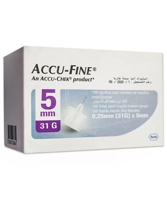 سنون قلم انسولين أكيو فاين Accu Fine Pen Needle 5mm - عدد 100 قطعة